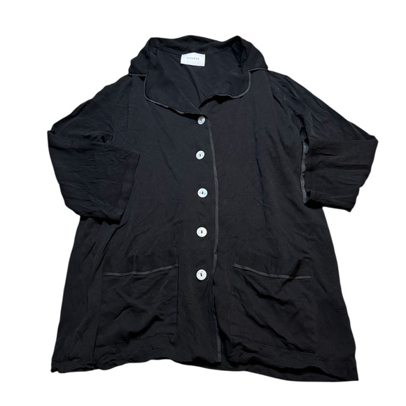 Sleeper Other - 🖤 Sleeper Women’s Lounge Pajama Top XXL Black Button Down Shirt PJS 🖤